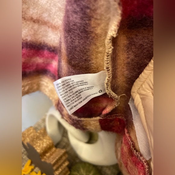 Knox Rose Burgundy Plaid Soft Sweater Overcoat- Size XS plaid Sherpa - Picture 5 of 5